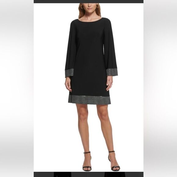 New with tags Jessica Howard black/silver shift style dress size 8. - Picture 1 of 10
